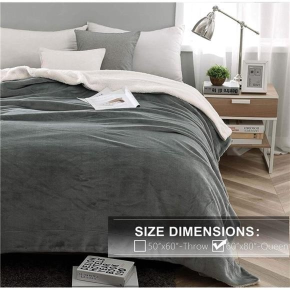 Sherpa Blanket Twin Thick Warm Blanket for Winter Bed Super Soft Fuzzy Fleece - Picture 5 of 6